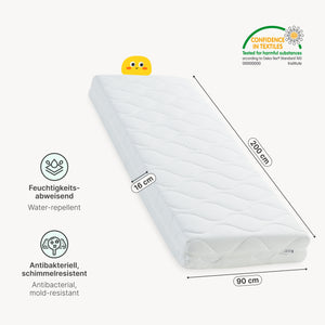 Letto Casetta per Bambini Surnadal con Materasso 90x200 cm Cassetti e Sbarre [en.casa] 