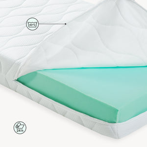 Letto a casa Rila in stile Montessori con materasso e protezione anticaduta 90x200 cm [en.casa]