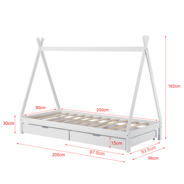 Kinderbett Maine 90x200 cm mit Schubladen [en.casa]