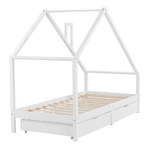 Lit d'Enfant Assling Forme Maison Capacité 100 kg 90 x 200 cm plusieurs couleurs [en.casa]