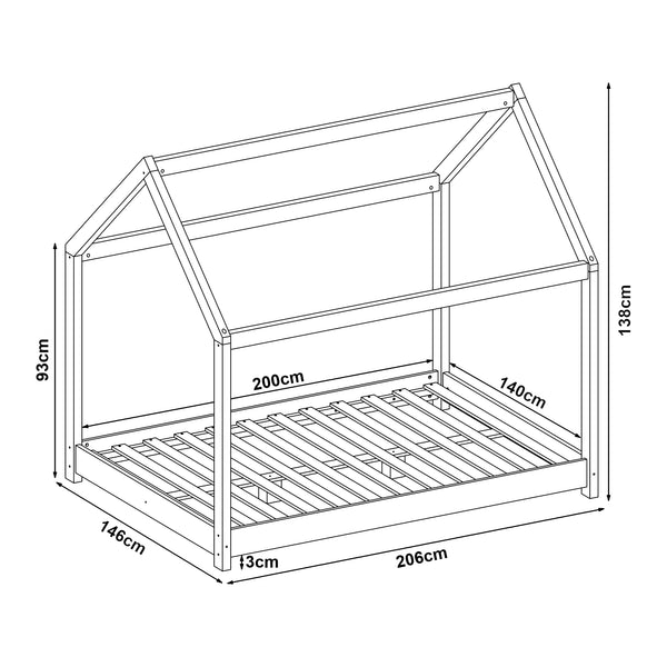 Lit cabane pour enfant Cerro bois de pin contreplaqué [en.casa]