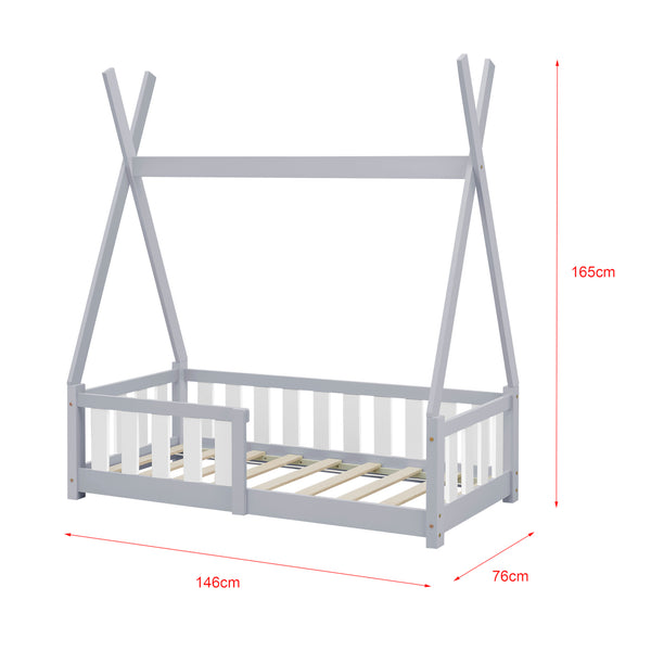 Letto a Capanna Helsingborg con Sponde 70 x 140 cm [en.casa] 