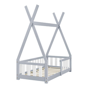 Letto a Capanna Helsingborg con Sponde 70 x 140 cm [en.casa] 