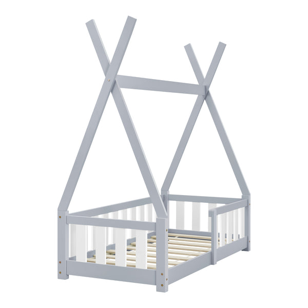 Letto a Capanna Helsingborg con Sponde 70 x 140 cm [en.casa] 