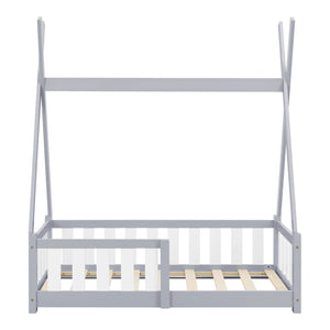Letto a Capanna Helsingborg con Sponde 70 x 140 cm [en.casa] 