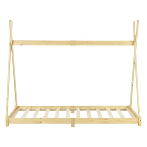 Letto per Bambino a Forma di Tenda Indiana 90 x 200 cm Lettino Tipi in Legno di Pino Design in Stile Montessori - Vari Colori