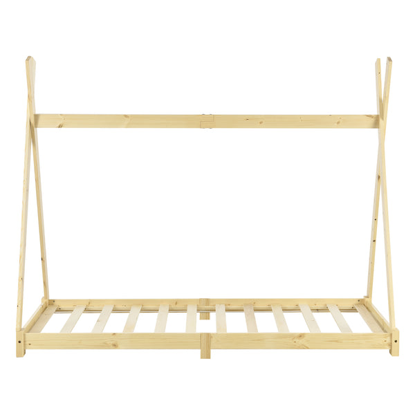 Letto per Bambino a Forma di Tenda Indiana 90 x 200 cm Lettino Tipi in Legno di Pino Design in Stile Montessori - Vari Colori