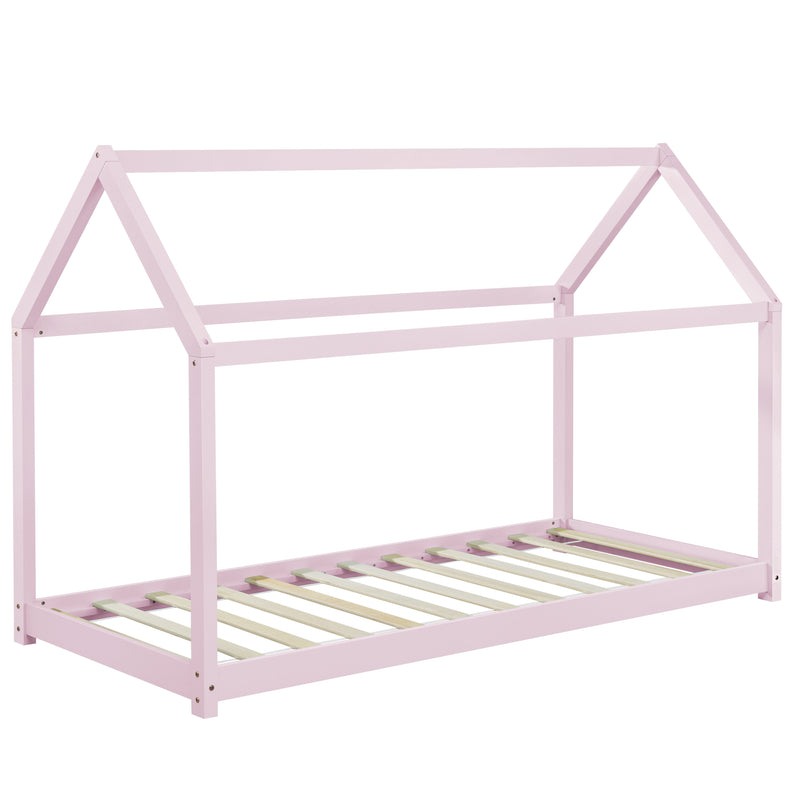 Maßskizze Kinderbett Netstal 90x200 cm mit Kaltschaummatratze Natur [en.casa]