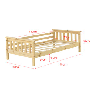 Lit d’enfant Nuuk en bois de pin avec sommier à lattes [en.casa]