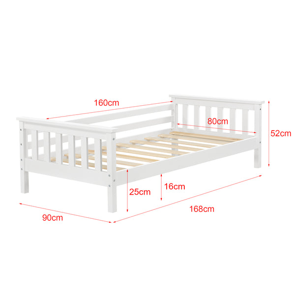 Lit d’enfant Nuuk en bois de pin avec sommier à lattes [en.casa]