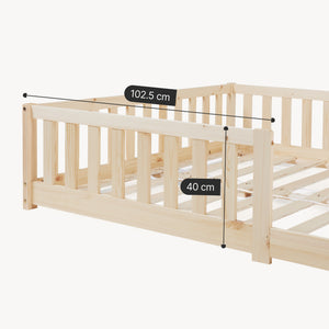Letto Montessori per Cameretta Tanna in Legno di Pino con Materasso a Schiuma Fredda - Vari Colori e Misure [en.casa]