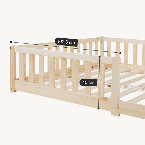 Letto Montessori per Cameretta Tanna in Legno di Pino con Materasso a Schiuma Fredda - Vari Colori e Misure [en.casa]