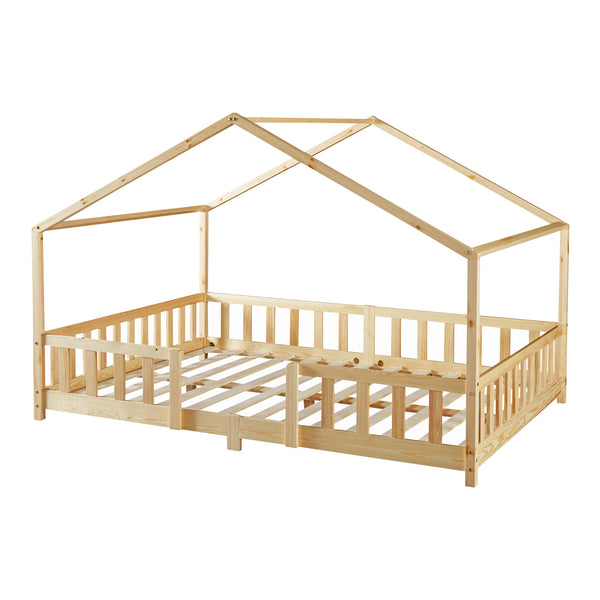 Lit d'enfant en forme de maison Treviolo bois de pin [en.casa]