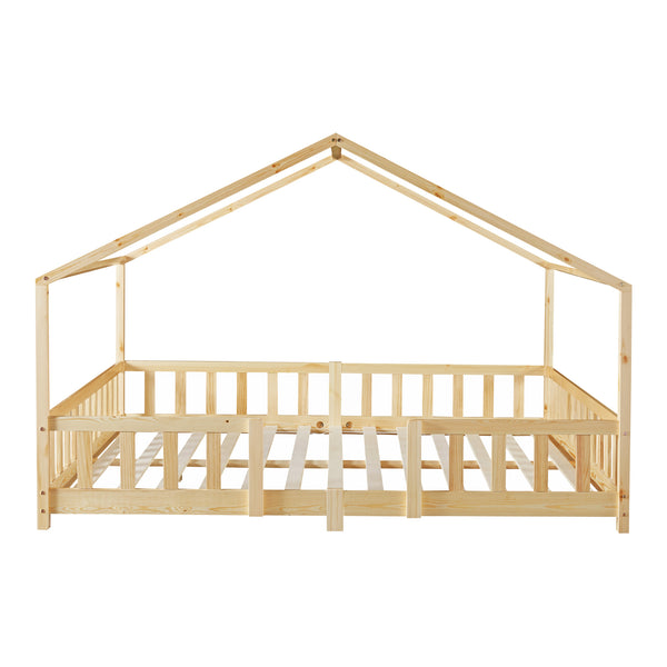 Lit d'enfant en forme de maison Treviolo bois de pin [en.casa]