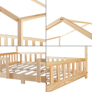Lit d'enfant en forme de maison Treviolo bois de pin [en.casa]