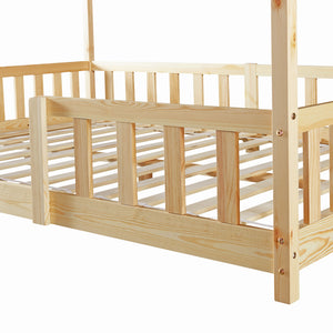 Lit d'enfant en forme de maison Treviolo bois de pin [en.casa]
