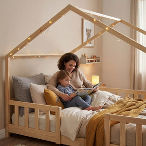 Letto per Cameretta Treviolo a Forma di Casetta in Stile Montessori [en.casa]