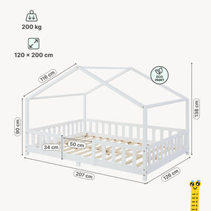 Letto per Cameretta Treviolo a Forma di Casetta in Stile Montessori [en.casa]