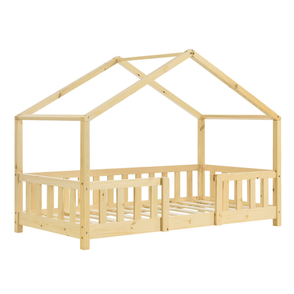 Lit d'enfant en forme de maison Treviolo bois de pin [en.casa]