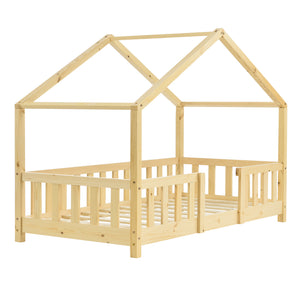 Lit d'enfant en forme de maison Treviolo bois de pin [en.casa]