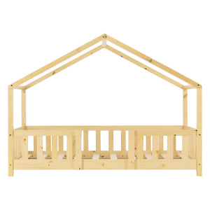 Lit d'enfant en forme de maison Treviolo bois de pin [en.casa]