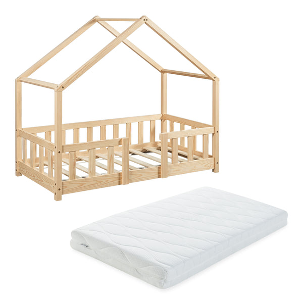 Letto per Cameretta Treviolo a Forma di Casetta in Stile Montessori con Materasso [en.casa]