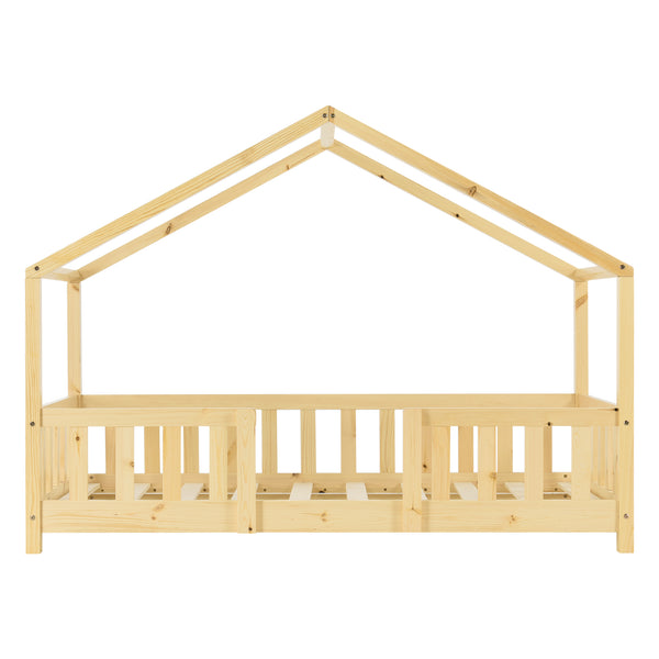 Lit d'enfant en forme de maison Treviolo avec matelas bois de pin [en.casa]
