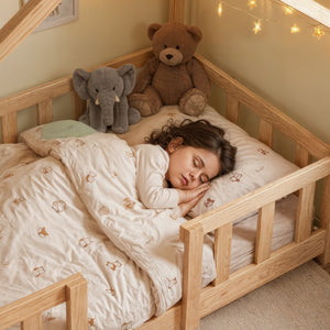 Letto per Cameretta Treviolo a Forma di Casetta in Stile Montessori con Materasso [en.casa]