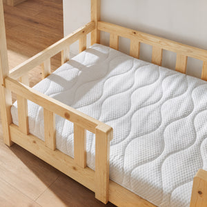 Letto per Cameretta Treviolo a Forma di Casetta in Stile Montessori con Materasso [en.casa]