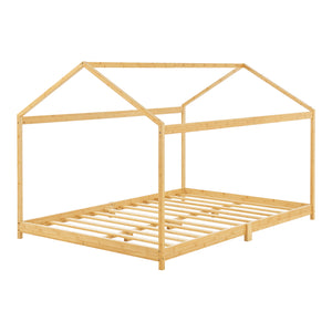 Lit cabane Vindafjord pour enfant bambou naturel [en.casa]