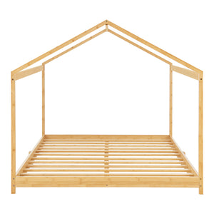Lit cabane Vindafjord pour enfant bambou naturel [en.casa]