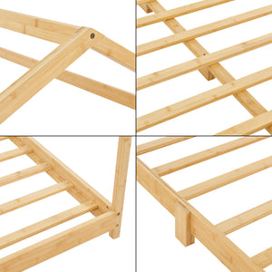 Lit cabane Vindafjord pour enfant bambou naturel [en.casa]