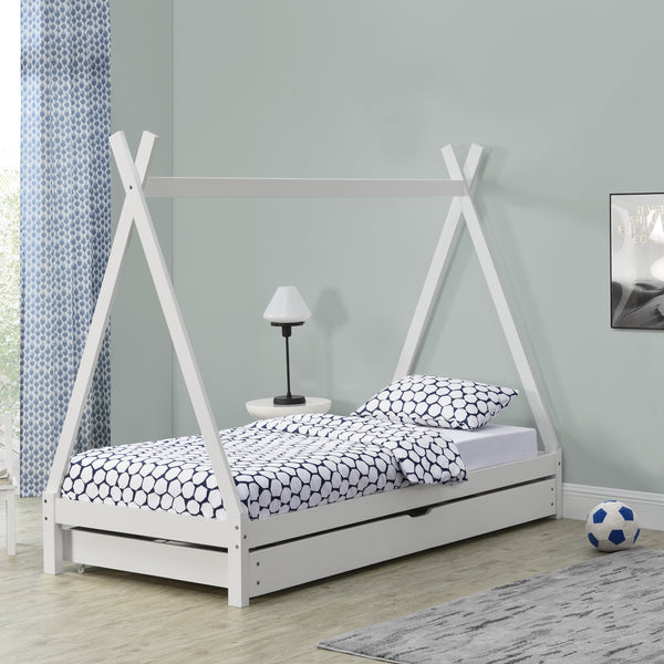 Lit Tipi avec Lit d'Appoint Cree  200 x 90 cm [en.casa]