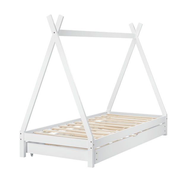 Kinderbett Cree 90x200 cm Tipi Indianer mit Kaltschaummatratze [en.casa]