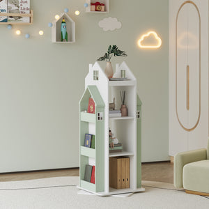 Drehbares Kinderregal Vipsali 108x40x40 cm Mintgrün/Weiß [en.casa] - premiumXL