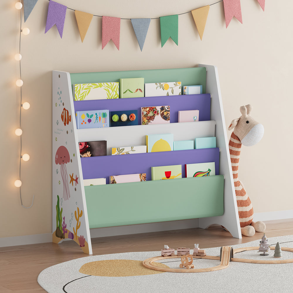 Étagère pour enfants Hornnes 60x62x28 cm motif Aqua Dream [en.casa] - premiumXL