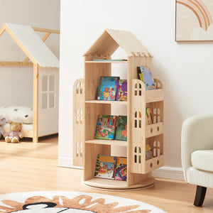 Scaffale girevole per bambini Sanköre 122x64x43 cm legno di pino naturale [en.casa] - premiumXL