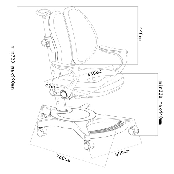 Sedia Girevole Partille per Bambini [en.casa] 
