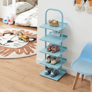 Scarpiera Poytya per Cameretta Scaffale in Acciaio 96x30x27 cm - [en.casa]