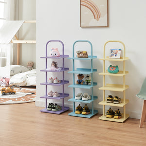Scarpiera Poytya per Cameretta Scaffale in Acciaio 96x30x27 cm - [en.casa]