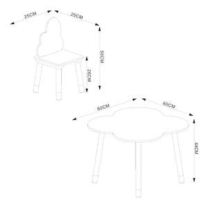 Kindersitzgruppe Epim mit Wolkendesign [en.casa]