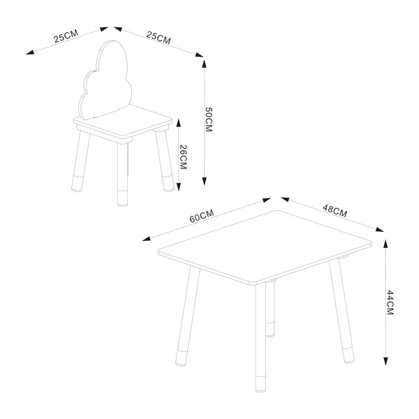 Ensemble de table et 2 chaises pour enfants Hovle [en.casa]