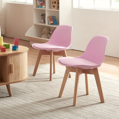 Set de 2 chaises pour enfants Elvdal rembourré en similicuir PU plastique hêtre [en.casa]