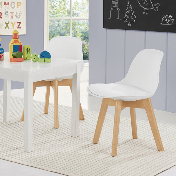Set de 2 chaises pour enfants Elvdal rembourré en similicuir PU plastique hêtre [en.casa]