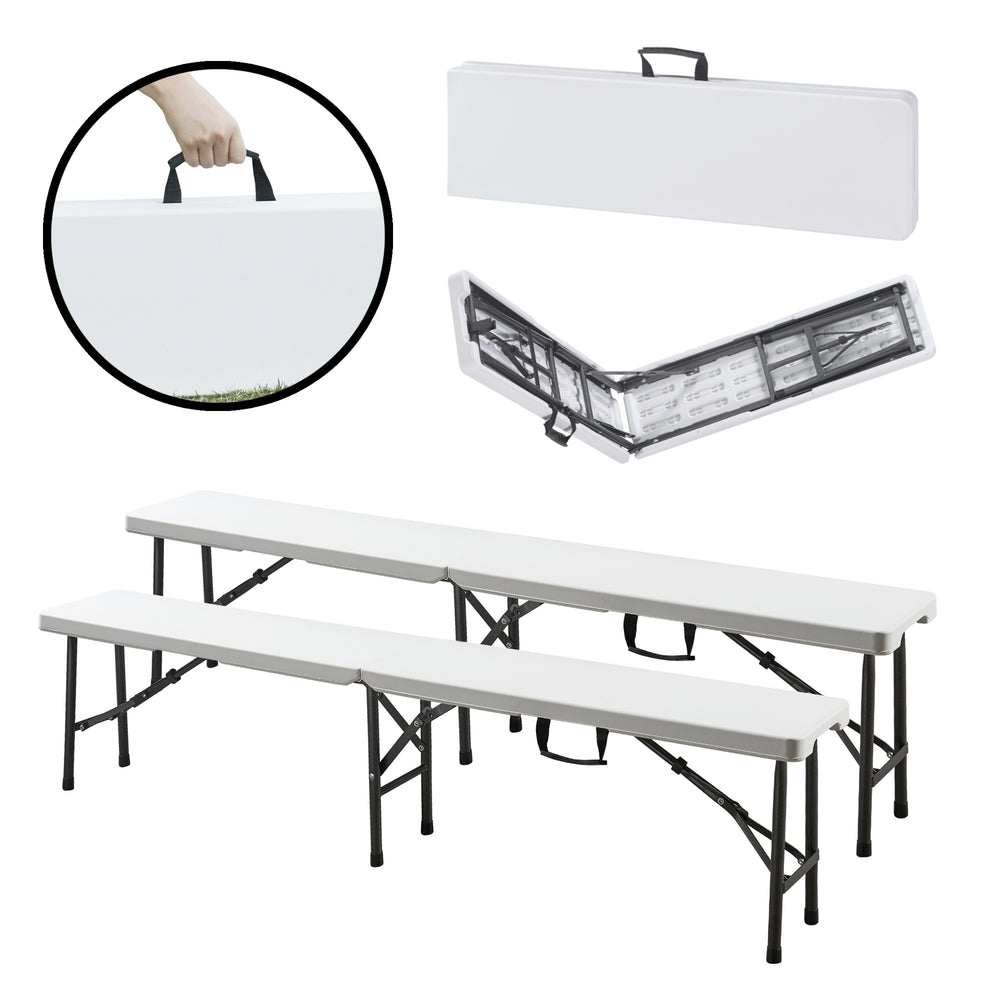 Klappbank-Set Ljusnarsberg 2-tlg. Weiß [en.casa]