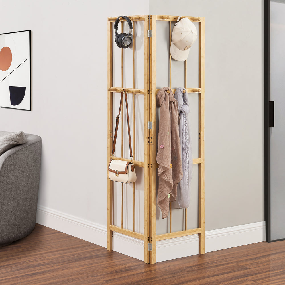 Penderie d’angle Hyllestad 165,5x92x8cm bambou [en.casa] - premiumXL
