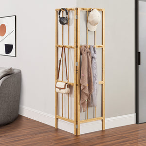 Penderie d’angle Hyllestad 165,5x92x8cm bambou [en.casa] - premiumXL