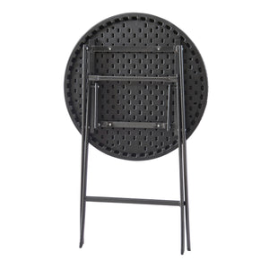 Tavolo da Picnic Mark Pieghevole Nero Effetto Rattan [en.casa]