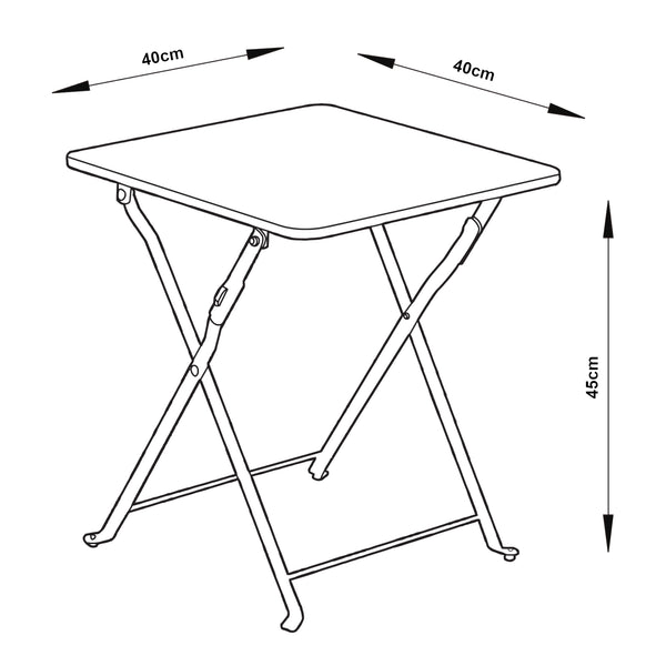 Table pliante Vegårshei acier 45 x 40 x 40 cm [en.casa]