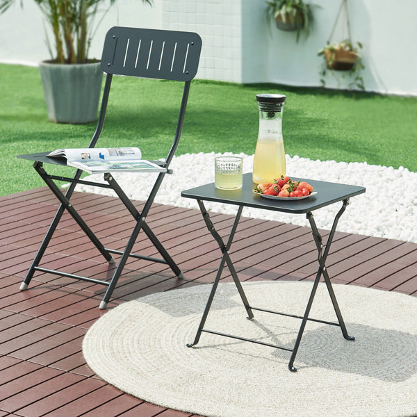Table pliante Vegårshei acier 45 x 40 x 40 cm [en.casa]